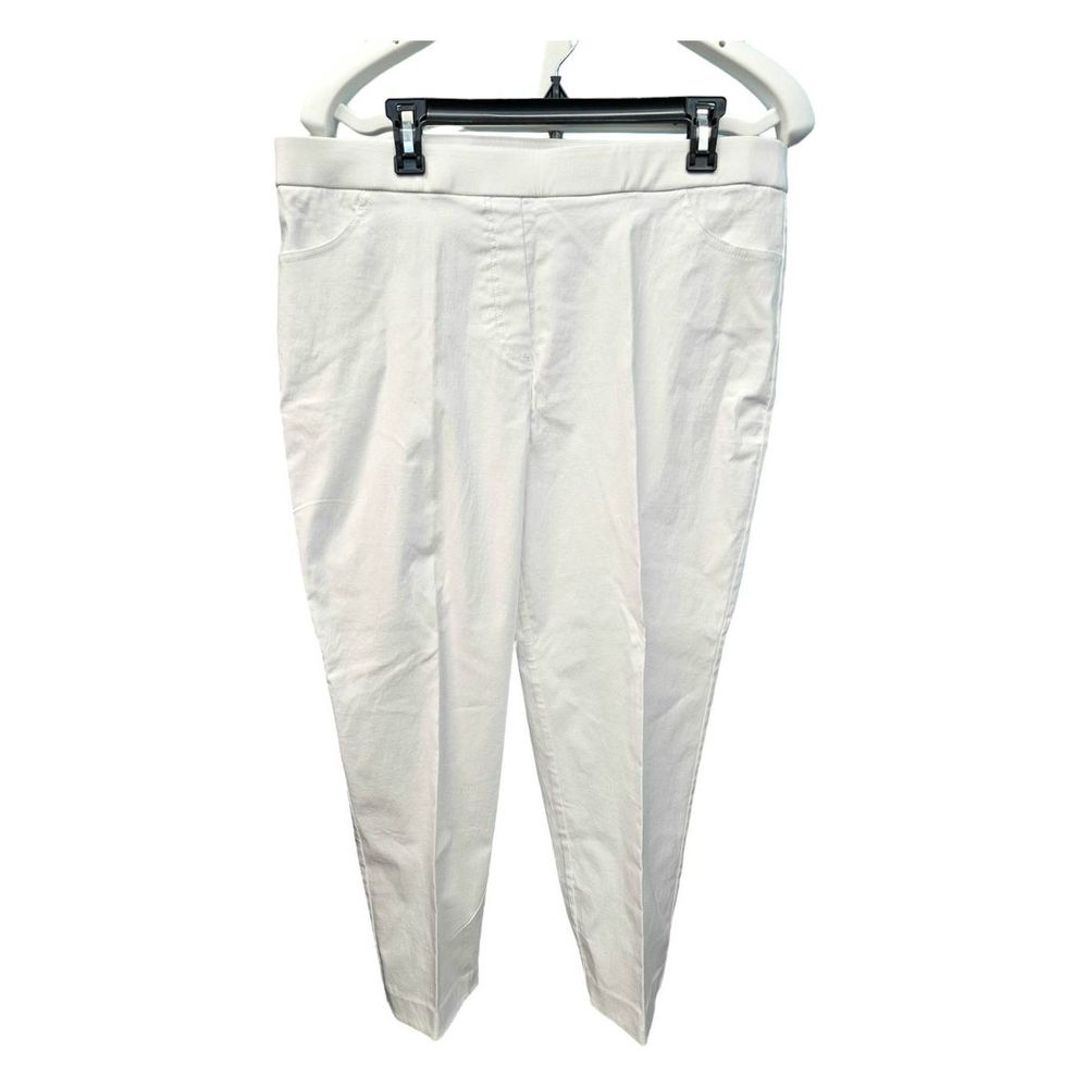 Alfred Dunner White Crop Pants Size 14 Pull On Stretch - Picture 2 of 8